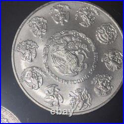 2017-Mo Mexico Silver Libertad 5 Coin Set Onza Collection Toned. 999 Silver