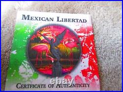 2017? PINK FLAMINGO? Mexico Libertad Colorized and Ruthenium 1oz Silver Coin