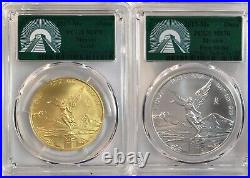 2017 Pair of Mexican Gold/Silver Libertad 1oz MS70 PCGS RARE Limited Mintage