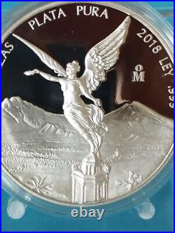 2018 2 oz Mexico Libertad. 999 Silver Proof Coin perfect