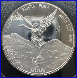 2018 2 oz Silver Mexican Libertad Proof Coin- Low Mint