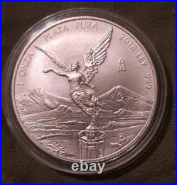 2018 BU Mexico 1oz. 999 Silver Coin Libertad with Capsule 2018 BU Mexico 1oz. 999 Silver Coin Libertad with Capsule