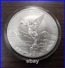 2018 BU Mexico Libertad 2 Oz. 999 Fine Silver Coin Mexican 2 Onza E53