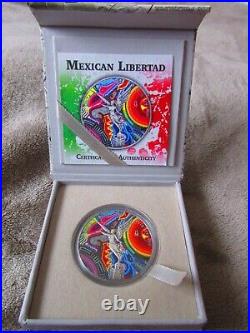 2018 HUICHOL ART 10 Colorized Mexico Libertad 1oz Silver Coin
