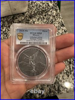 2018 Mexico 1 oz Silver Libertad Antiqued Finish in Capsule