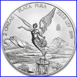 2018 Mexico 2 oz Silver Libertad BU Limited Mintage