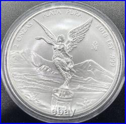 2018 Mexico BU Silver 2 oz Libertad Mexican Coin in direct fit capsule