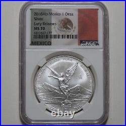 2018 Mexico Libertad 1 oz. 999 Silver NGC MS70 Early Releases ER