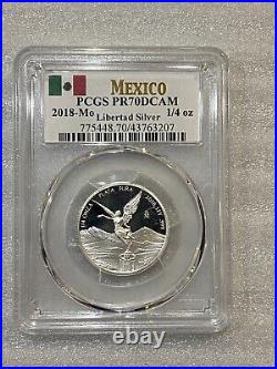 2018 Mexico Proof Libertad 1/4 oz. 999 Silver Coin PCGS PR70DCAM EXTREMELY RARE