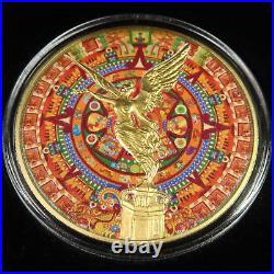 2018 Mo MEXICO Colorized Aztec Calendar 1 oz Silver Libertad #46758C