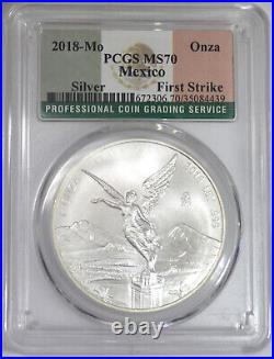 2018 Mo Mexico 1 Onza Libertad Silver PCGS MS70 First Strike