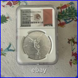 2018-Mo Mexico Silver (1oz) NGC MS69 Early Releases Libertad