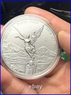 2018 Silver Mexican Libertad 2 Onza Antiqued (Very Rare, Only 2000 Minted)
