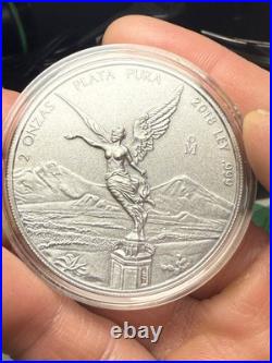 2018 Silver Mexican Libertad 2 Onza Antiqued (Very Rare, Only 2000 Minted)