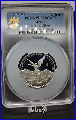 2019 Mexican 2oz Libertad Silver Proof Mintage only 2750 PCGS