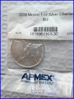 2019 Mexico 1 oz Silver Libertad BU Coin