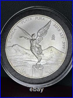 2019 Mexico 1 oz Silver Libertad Low Mintage 402K AU-MS Beautiful Luster