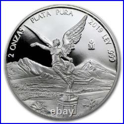 2019 Mexico Libertad 2 oz 0.999 Silver PROOF Coin in Mint Capsule