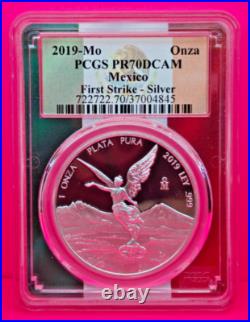 2019 Mo Mexico Libertad 1 Onza Silver First Strike PCGS PR70DCAM Mexico Flag 2019 Mo Mexico Libertad 1 Onza Silver First Strike PCGS PR70DCAM Mexico Flag