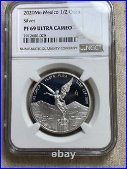 2020 1/2 oz Proof LIBERTAD MEXICO NGC PF 69 SilVER. 999 Ultra Cameo 2020 1/2 oz Proof LIBERTAD MEXICO NGC PF 69 SilVER. 999 Ultra Cameo