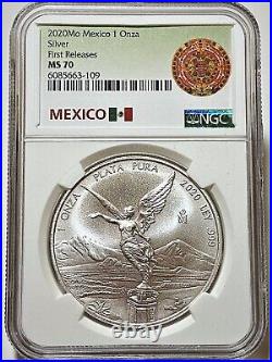 2020 1 Onza Mexico Silver Libertad Coin NGC MS70 First Releases