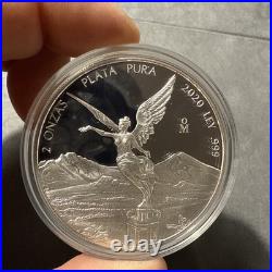2020 Mexico 2 oz Silver Libertad Proof (In Capsule). 999 Fine Silver