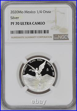 2020 Mexico Libertad 1/4oz Silver Proof Coin NGC PF 70 UCAM