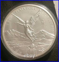 2020 Mexico Libertad 1 Kilogram. 999 Silver. Limited mintage in capsule