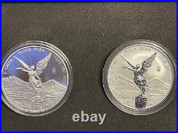 2020 Mexico Libertad 1 Oz Silver Proof & Reverse Proof 2 Coin Set