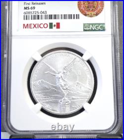 2020 Mexico Silver Libertad 1/2 Onza Ngc Ms 69 First Releases Rare 1/2 Oz