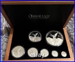 2020 Mo Mexico Silver Proof 7 Coin Libertad Set. 999 Fine 5 oz to 1/20 oz No COA