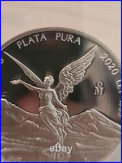 2020 PROOF Libertad Coin One 2 ONZAS Banco de Mexico Pure Silver. 999 PF-69 NGC
