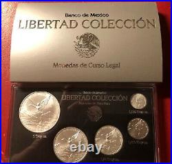 2021 5pc Silver Mexican Libertad BU coins Treasure Coins of MexicoT