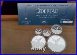 2021 Libertad Silver Proof Set with Box/COA RARE 0905/1000