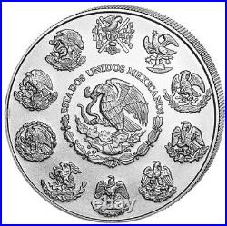 2021 Mexico 5 oz Silver Libertad BU Coin. 999 Fine Silver In Capsule #1218
