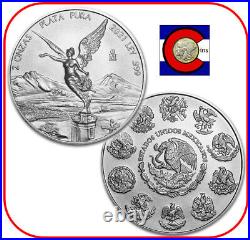 2021 Mexico BU Silver 2 oz Libertad Mexican Coin in direct fit capsule
