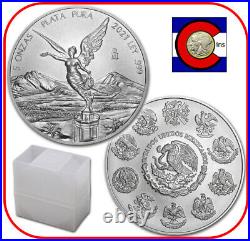 2021 Mexico BU Silver 5 oz Libertad Mexican Coin - Sealed Tube/Roll of 5 Coins