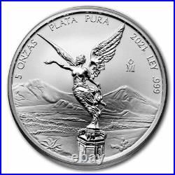 2021 Mexico Libertad 2-Coin Silver 2 oz & 5 oz Reverse Proof Set