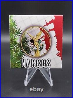 2021 Mexico Libertad Colorized 1 oz. 999 Silver Coin Narcos Flag Edition