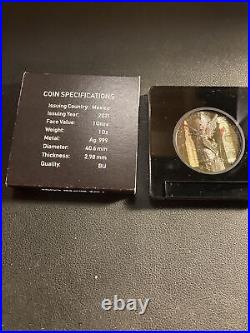 2021 Mexico Libertad NARCOS Colorized 1 oz. Silver Onza Coin