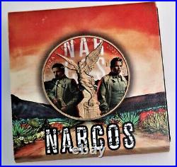 2021 Mexico NARCOS 1 oz Libertad. Variant 001-Rosegold gild