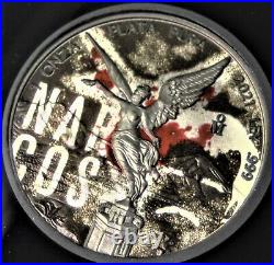 2021 Mexico NARCOS 1 oz Libertad. Variant 003-Blood & Cocaine