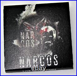 2021 Mexico NARCOS 1 oz Libertad. Variant 003-Blood & Cocaine