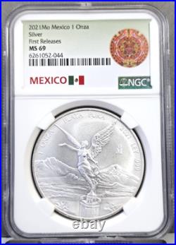 2021 Mexico Silver Libertad 1 Onza Ngc Ms 69 First Releases Gem 1 Oz