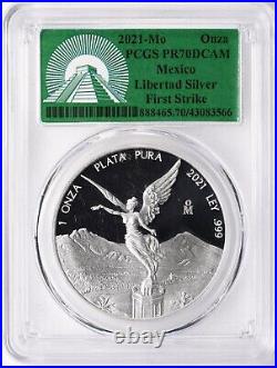 2021 Mexico Silver Libertad 1 oz Proof PCGS PR 70 First Strike Hard to find