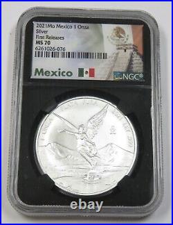 2021-Mo NGC MS70 1 oz Silver Libertad Un Onza Mexico Coin #33945A