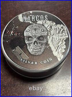 2021 Narcos Mexican Libertad 1oz. 999 Silver Skull Coin Limited Edition! Rare