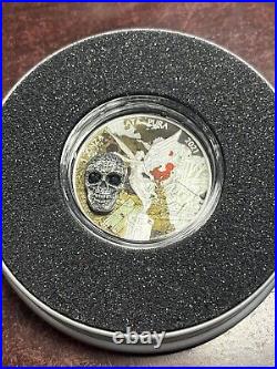 2021 Narcos Mexican Libertad 1oz. 999 Silver Skull Coin Limited Edition! Rare