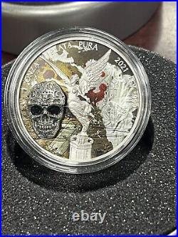 2021 Narcos Mexican Libertad 1oz. 999 Silver Skull Coin Limited Edition! Rare