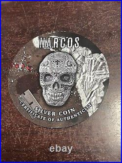 2021 Narcos Mexican Libertad 1oz. 999 Silver Skull Coin Limited Edition! Rare